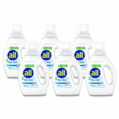 all Free Clear HE Laundry Detergent, 24 Loads, Unscented, 30 oz Bottle, 6/Carton