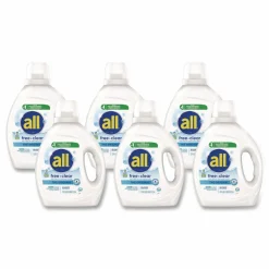 all Free Clear HE Laundry Detergent, 58 Loads, Unscented, 73 oz Bottle, 6/Carton