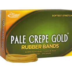 Alliance Rubber Pale Crepe Gold Rubber Bands, #33, 3 1/2" x 1/8", 1 Lb, Box Of 920