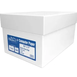 Alliance 1-Part Computer Paper, Z-Fold, 9-1/2" x 11", 92+ Brightness, 20 Lb, White, Ream Of 2,300 Sheets