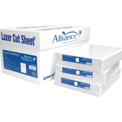 Alliance Processed Lazer Cut Sheet Copy Paper, 5 Reams, White, 8-1/2" x 11", 2-Hole Punch, 92+ Bright, 20 Lb, White, 500 Sheets Per Ream