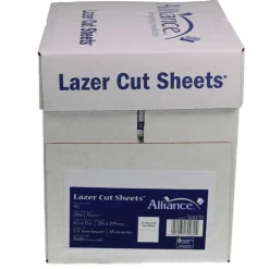 Alliance Processed Lazer Cut Sheet Copy Paper, 8-1/2 x 11, Perforated 5-1/2", 92+ Bright, 20 Lb, White, 500 Sheets Per Ream, Carton Of 5 Reams