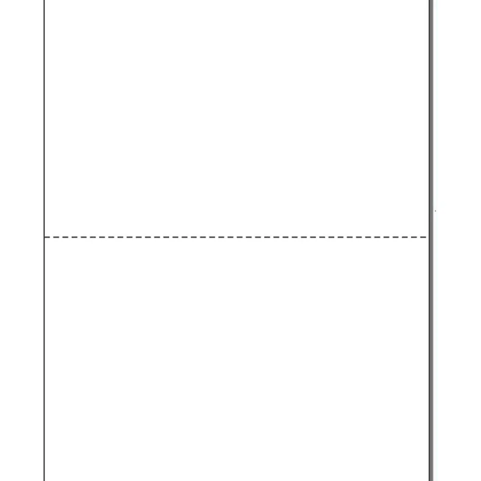 Alliance Processed Lazer Cut Sheet Copy Paper, 8-1/2 x 11, Perforated 5-1/2", 92+ Bright, 20 Lb, White, 500 Sheets Per Ream, Carton Of 5 Reams