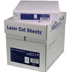 Alliance Processed Lazer Cut Sheet Copy Paper, 8.5 x 11, 20 lb., 92+ Bright, Perforated every 3-2/3", 500 Sheets Per Ream, Carton of 5 Reams.