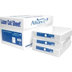 Alliance Processed Lazer Cut Sheet Copy Paper, 5 Reams, White, 8-1/2" x 11", 5-Hole Punch, 92+ Bright, 20 Lb, White, 500 Sheets Per Ream