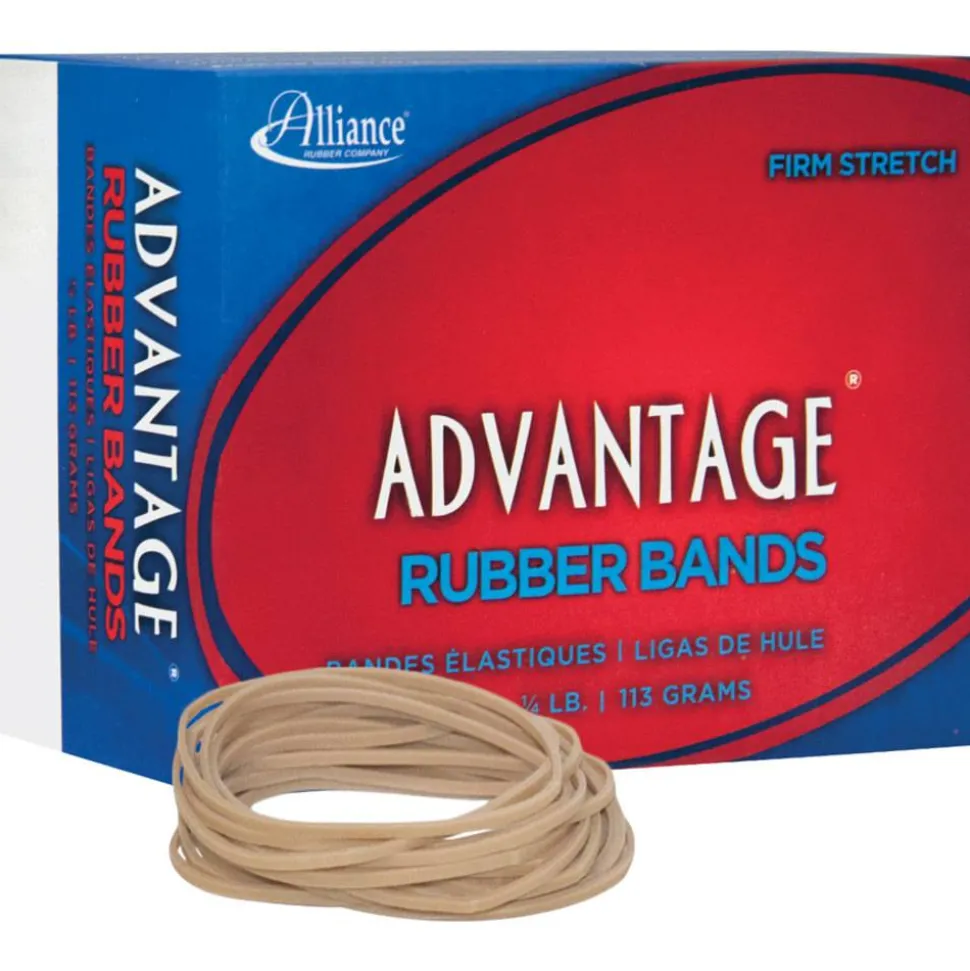Alliance Rubber Advantage Rubber Bands, Size 18, 3" x 1/16", Natural, Box Of 370