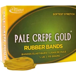 Alliance Rubber Pale Crepe Gold Rubber Bands In 1/4-Lb Box, #16, 2 1/2" x 1/16", Box Of 669