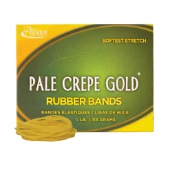 Alliance Rubber Pale Crepe Gold Rubber Bands In 1/4-Lb Box, #16, 2 1/2