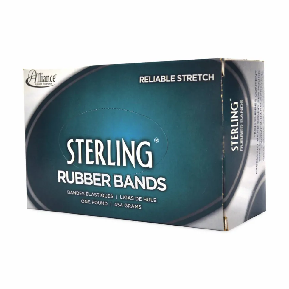 Alliance Rubber 24625 Sterling Rubber Bands, Size #62, 2 1/2" x 1/4", Natural Crepe, Approximately 600 Bands