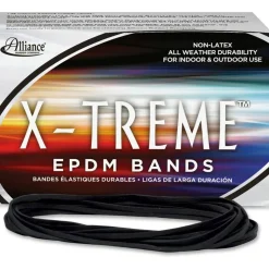 Alliance Rubber X-Treme File Bands, Black, 1 Lb Box, 200 Bands per Box