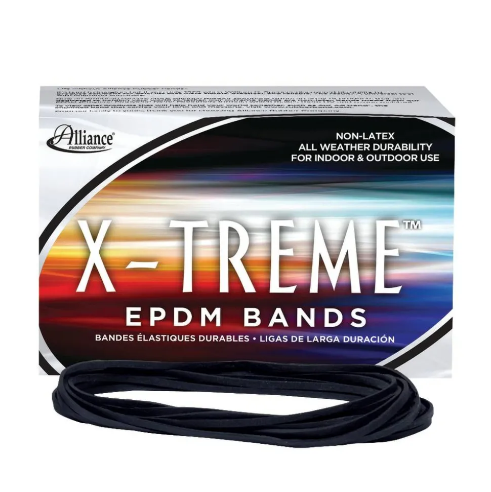 Alliance Rubber X-Treme File Bands, Black, 1 Lb Box, 200 Bands per Box