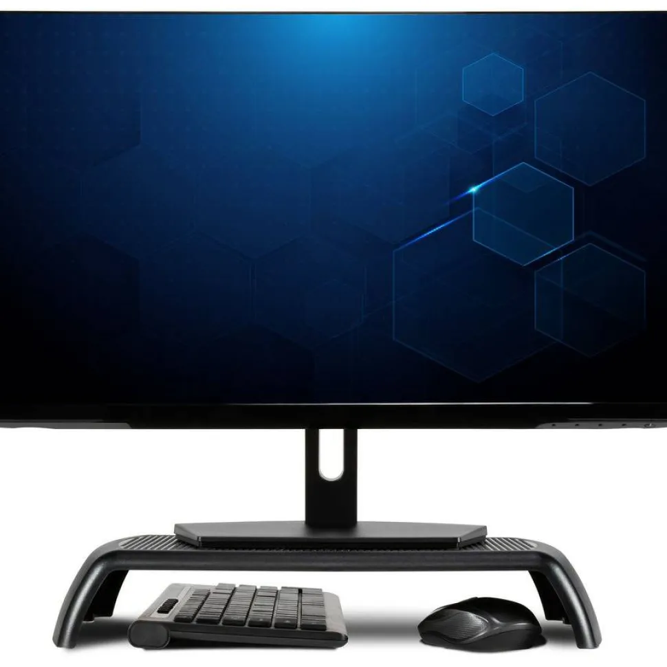 Allsop Ergo Riser Monitor Stand, 16" x 9" x 2.75", Black, Supports 30 lbs