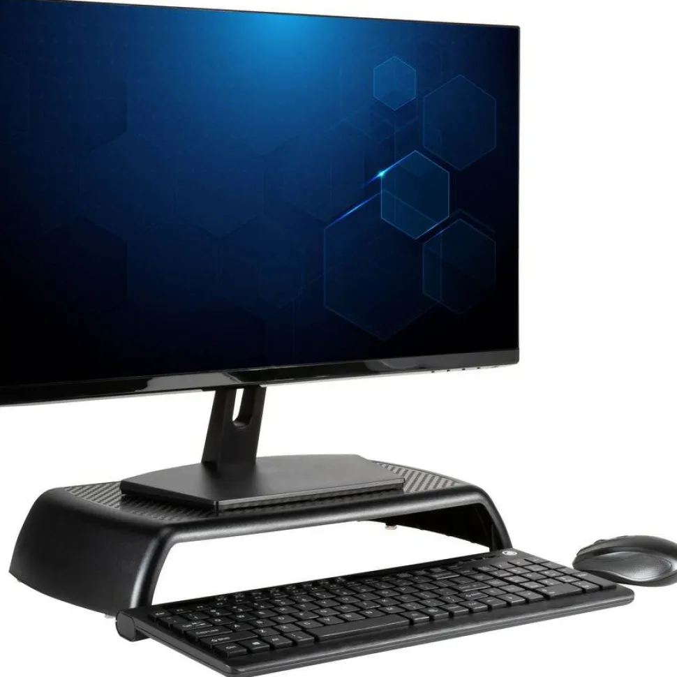 Allsop Ergo Riser Monitor Stand, 16" x 9" x 2.75", Black, Supports 30 lbs
