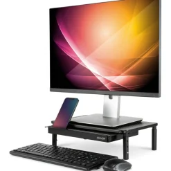 Allsop Metal Art Tri Level Stand, For 27" Monitors, 14.5" x 9.25" x 4.13" to 5.75", Black, Supports 30 lb