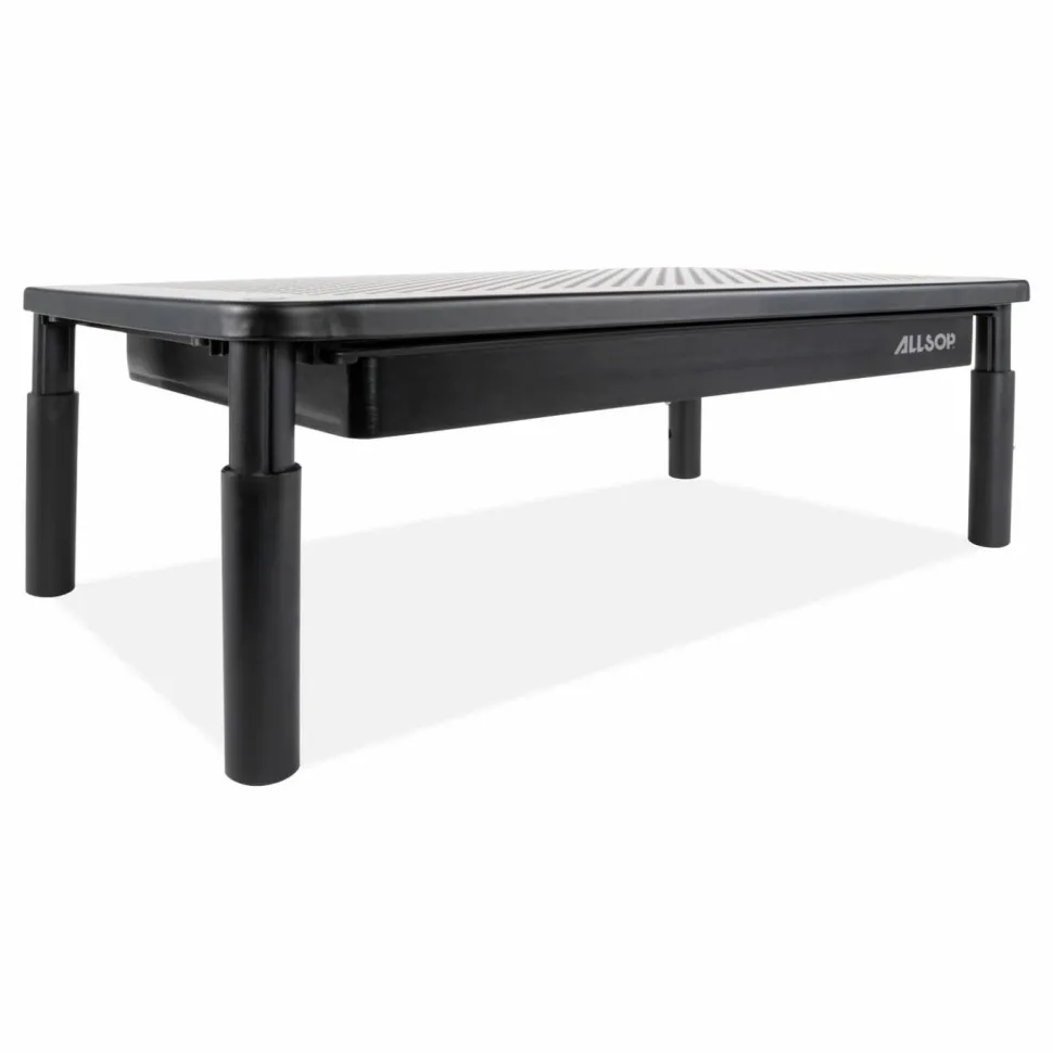Allsop Metal Art Tri Level Stand, For 27" Monitors, 14.5" x 9.25" x 4.13" to 5.75", Black, Supports 30 lb