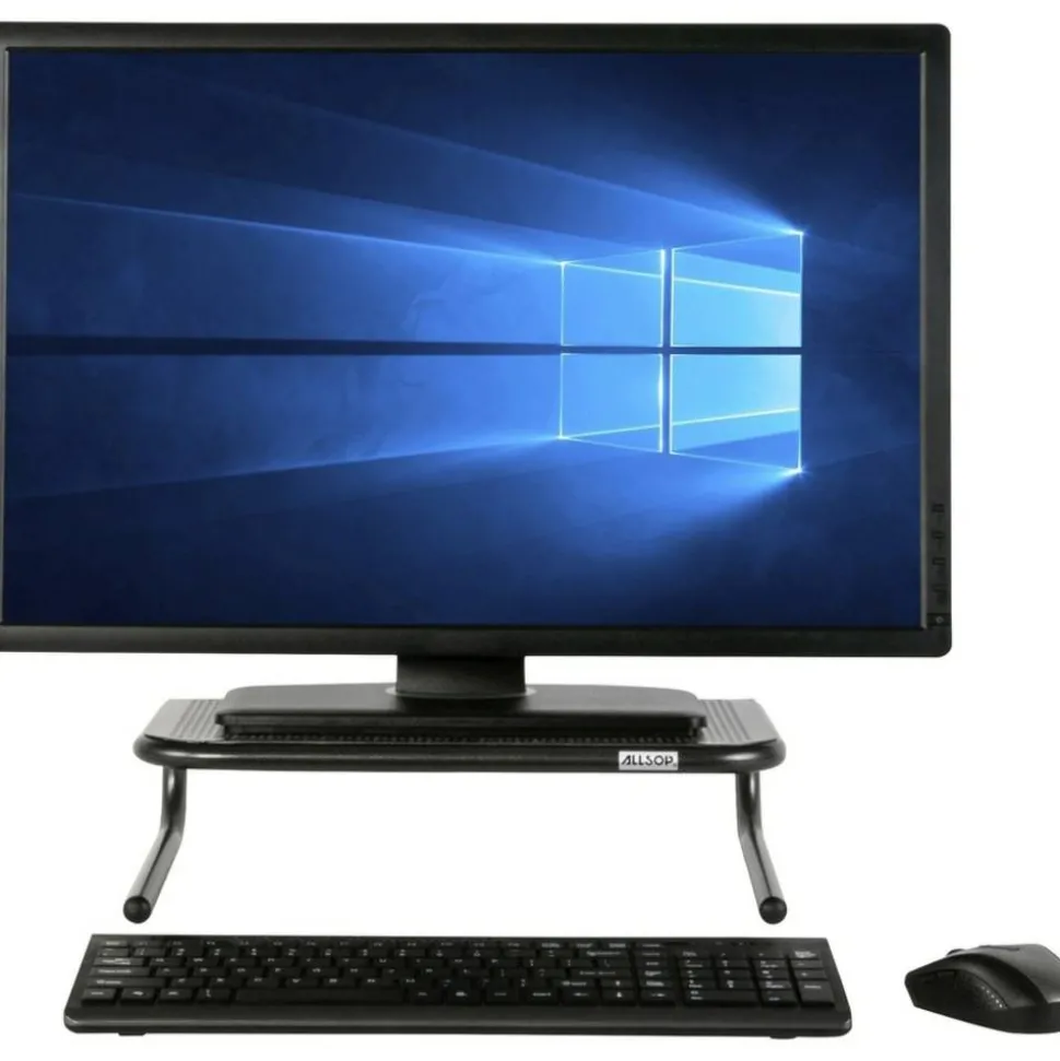 Allsop Monitor/Printer Stand, Jr Model, Pearl Black