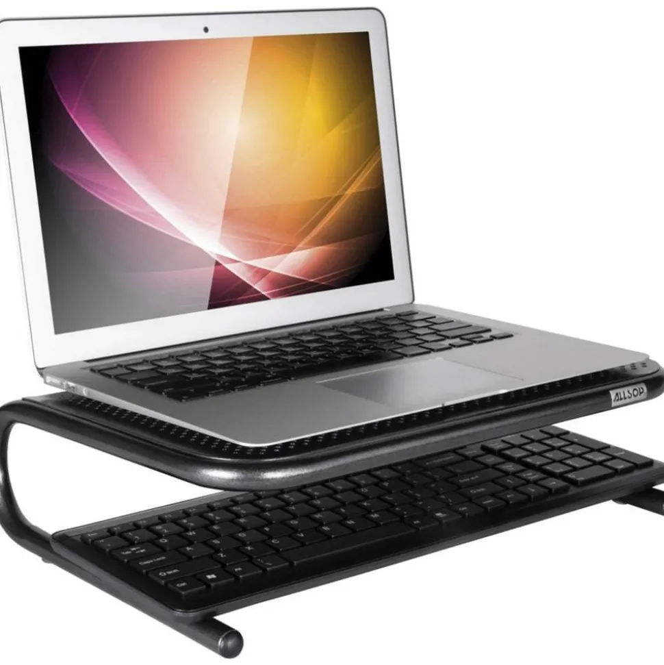 Allsop Monitor/Printer Stand, Jr Model, Pearl Black