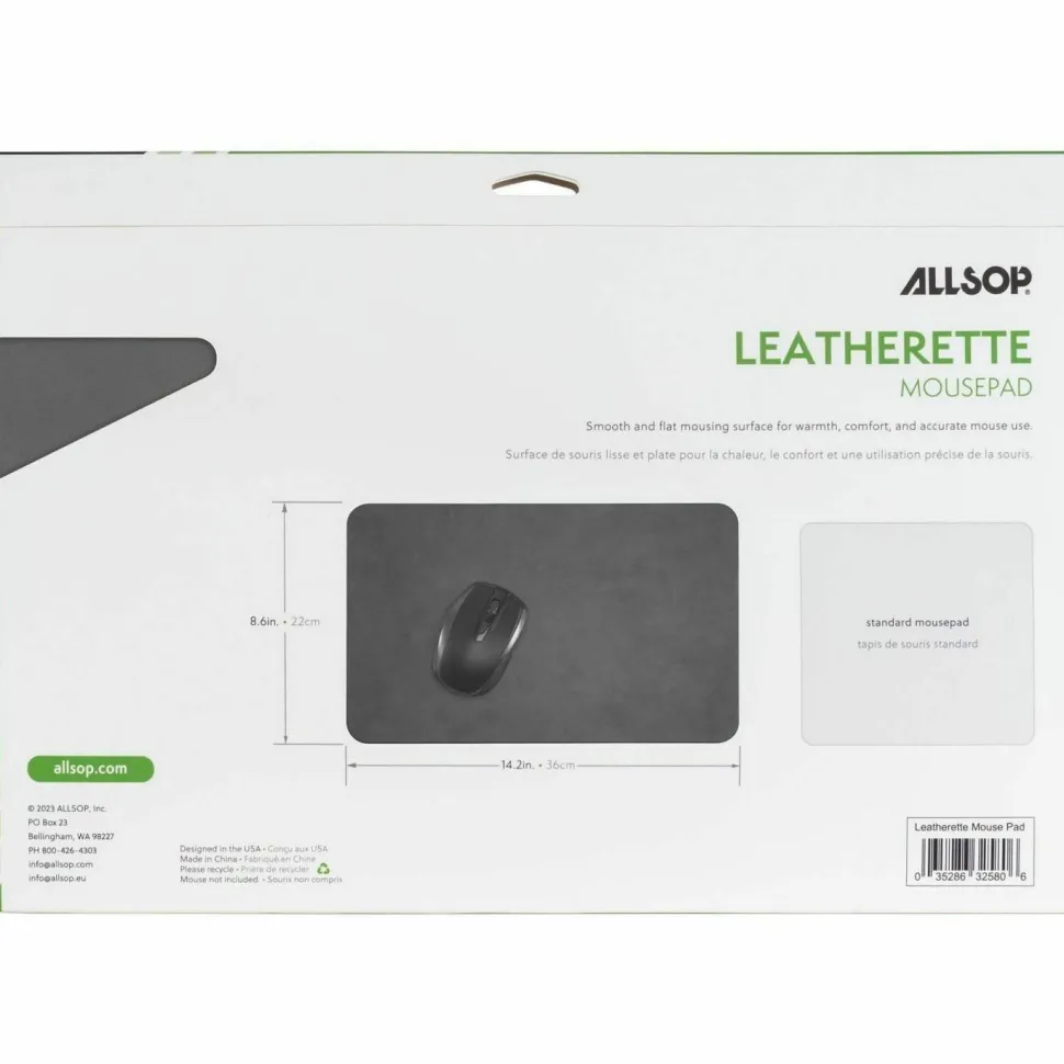 Allsop Mouse Pad, 14.2 x 8.66 x 0.25, Black