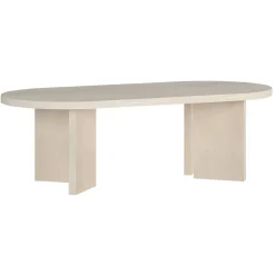 Alma 48" Wide Oval Coffee Table in Alder White