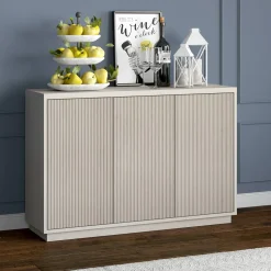 Alston 48" Wide Rectangular Buffet Table in Alder White