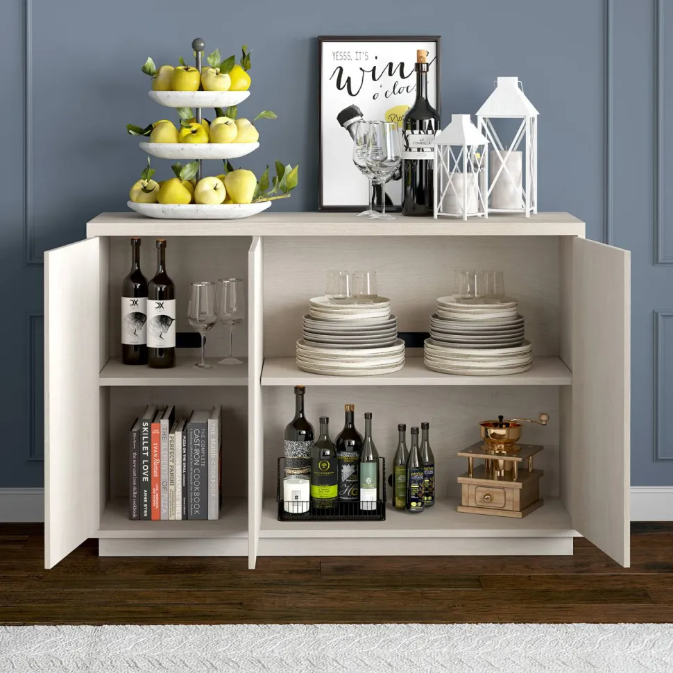 Alston 48" Wide Rectangular Buffet Table in Alder White