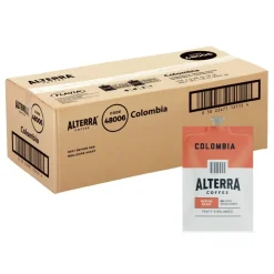 Alterra Roasters Colombia Coffee Freshpacks, Medium Roast, Each Freshpack Makes 1 Cup, 100 Packs/Carton