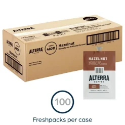 Alterra Roasters Hazelnut Coffee Freshpacks, Medium Roast, Each Pack Makes 1 Cup, 100 Packs/Carton