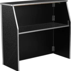 Amara 4' Black Marble Laminate Foldable Bar - Portable Event Bar