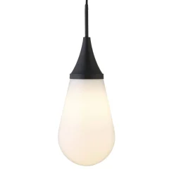 Ambrose 8.63" Wide Pendant with Glass Shade in Blackened Bronze/Milk White