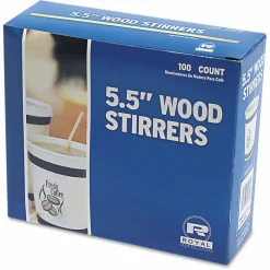 AmerCareRoyal Wood Stir Sticks, 5.5", 10,000/Carton