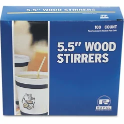 AmerCareRoyal Wood Stir Sticks, 5.5", 10,000/Carton