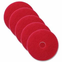 Americo Buffing Pad, 12" Diameter, Red, 5/Carton