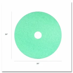 Americo Luster Lite Burnishing Pad, 20" Diameter, Sky Blue, 5/Carton