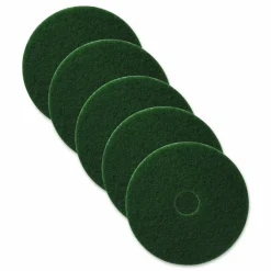 Americo Scrubbing Pads, 20" Diameter, Green, 5/Carton