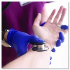 Ammex Professional Indigo Disposable Powder-Free Nitrile Exam Gloves, Medium, Box Of 100 Gloves