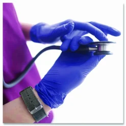 Ammex Professional Indigo Disposable Powder-Free Nitrile Exam Gloves, Medium, Box Of 100 Gloves