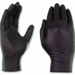 AMMEX Professional Nitrile Exam Gloves, Powder-Free, Small, Black, 100/Box