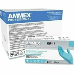 Ammex Professional Powder-Free Exam-Grade Nitrile Gloves, X-Large, Blue, Box Of 100 Gloves