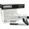 Ammex Professional Powder-Free Exam-Grade Nitrile Gloves, Medium, Black, Box Of 100 Gloves