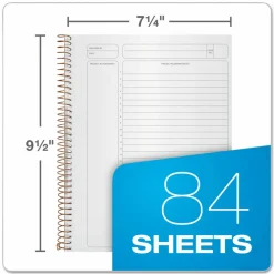 Ampad Gold Fibre Wirebound Project Notes Book, Project-Management Format, Green Cover, (84) 9.5 x 7.25 Sheets, Undated Calendar