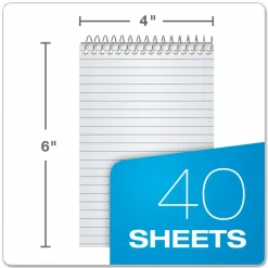 Ampad Memo Pads, Assorted Cover Colors, Narrow Rule, (40) White 4 x 6 Sheets, 3/Pack