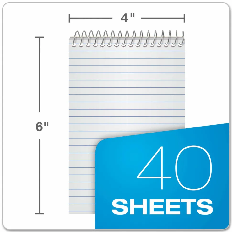 Ampad Memo Pads, Assorted Cover Colors, Narrow Rule, (40) White 4 x 6 Sheets, 3/Pack
