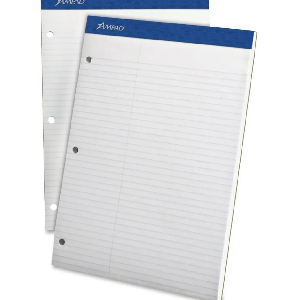 Ampad Evidence Dual Pad, 8 1/2" x 11 3/4", Law Ruled, 50 Sheets, White