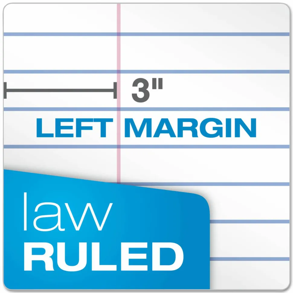 Ampad Evidence Dual Pad, 8 1/2" x 11 3/4", Law Ruled, 50 Sheets, White