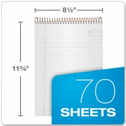 Ampad Gold Fibre Classic Wirebound Legal Pads - 70 Sheets - Wire Bound - 0.34" Ruled - 20 lb Basis Weight - 20811
