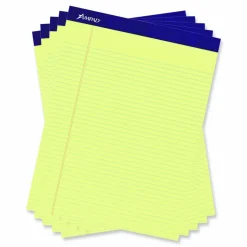 Ampad Legal Ruled Pads, Narrow Rule, (50) Canary Yellow 8.5 x 11 Sheets, 4/Pack