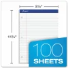 Ampad Perforated 3-Hole Punched Dual Writing Pad, Legal Wide Rule, 8 1/2" x 11 3/4", White, 100 Sheets