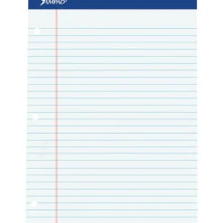 Ampad Perforated 3-Hole Punched Dual Writing Pad, Legal Wide Rule, 8 1/2