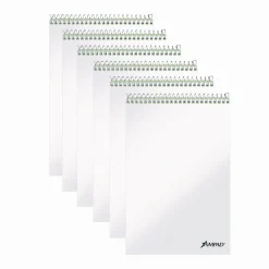 Ampad Steno Pads, Green Cover, Gregg Rule, (80) Green-Tint 6 x 9 Sheets, 6/Pack
