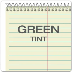 Ampad Steno Pads, Tan Cover, Gregg Rule, (80) Green-Tint 6 x 9 Sheets